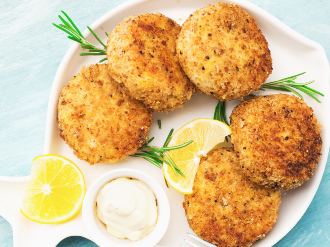 Sweet Potato Fish Cakes with Lemon Mayo Dip