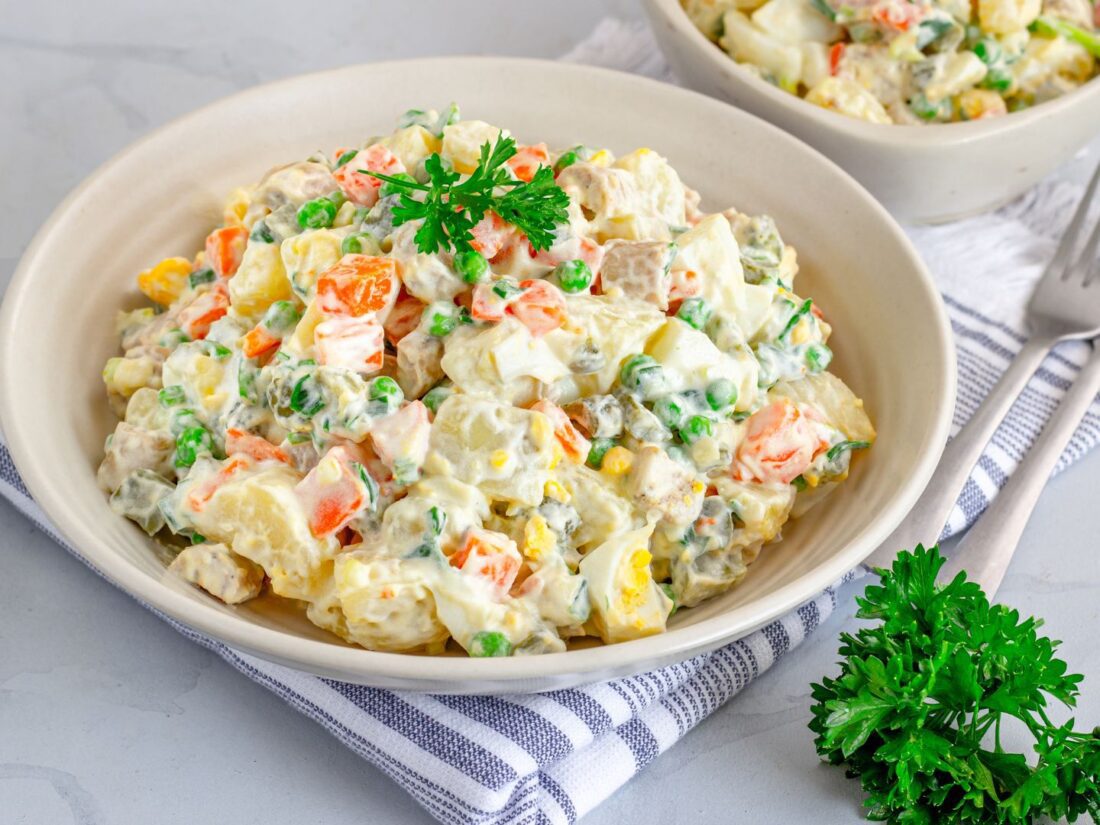 Creamy Veggie Potato Salad Recipe featuring B-well Products